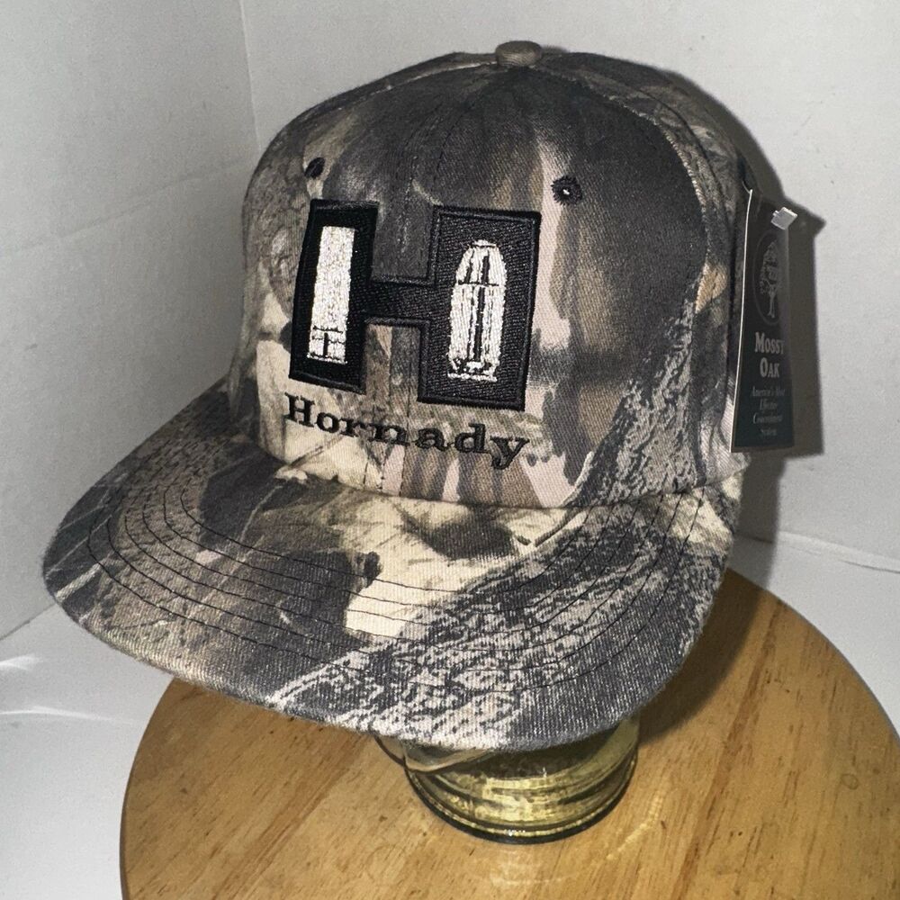 Hornady Mossy Oak Camo Snapback Hat Made USA Outdoor Cap Hunting